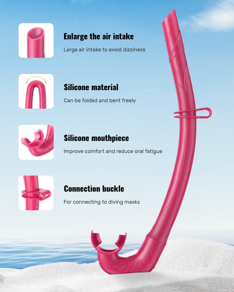 W WSTOO WSTOO Adults Diving Snorkel Breathing Tube Silicone Flexible Foldable Snorkel Anti-Drop for Freediving Swim Training,Diving and Scuba Diving,Easy to Carry for Travel - Image 1